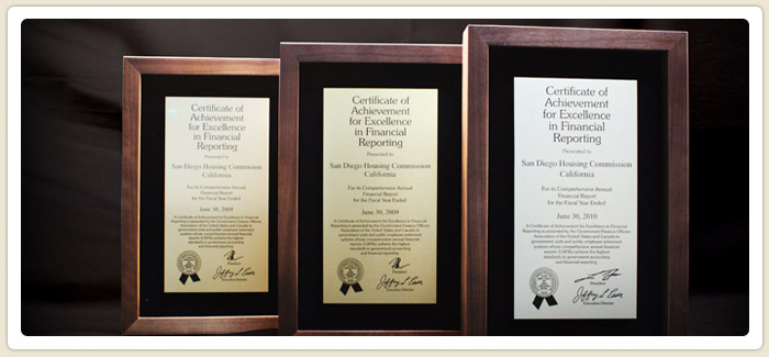 <span>Financial Team awarded for Excellence</span><br>For the third consecutive year, the Government Finance Officers Association awarded its highest honor to the Housing Commission’s Financial Services Department for transparency in its annual report for fiscal year 2010. 07.21.11