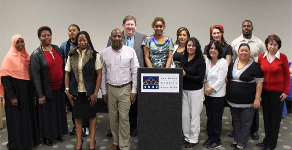 <span> Second Graduating Class - Achievement Academy</span><br>Twenty future small business owners graduated from the Business Initiatives & Strategies Training Program of the Achievement Academy of the San Diego Housing Commission. Participants completed eleven weeks of small business education and developed business plans. 12.15.11