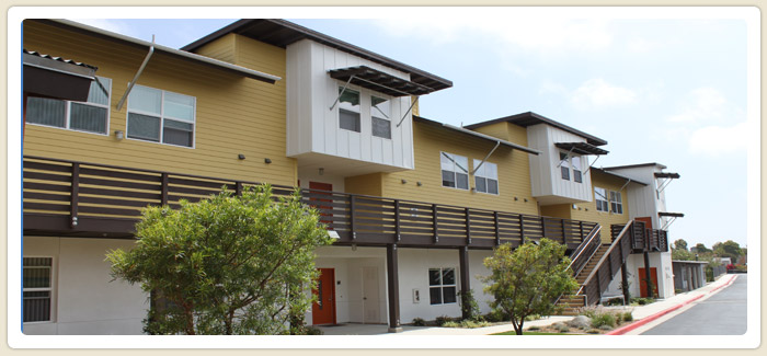<span>Riverwalk Up and Running</span><br>An empty lot and a neglected creek is now an eco-friendly, affordable housing complex, a restored creek and a completed bike path. The new 50-unit development in the Otay Mesa/Nestor community was a joint partnership between the San Diego Housing Commission  and Affirmed Housing Group. Completed, July 2011.<br>
