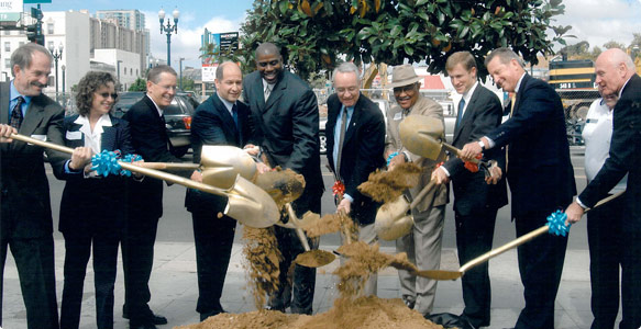 Groundbreaking in 2004 of Smart Corner, the headquarters of the San Diego Housing Commission.